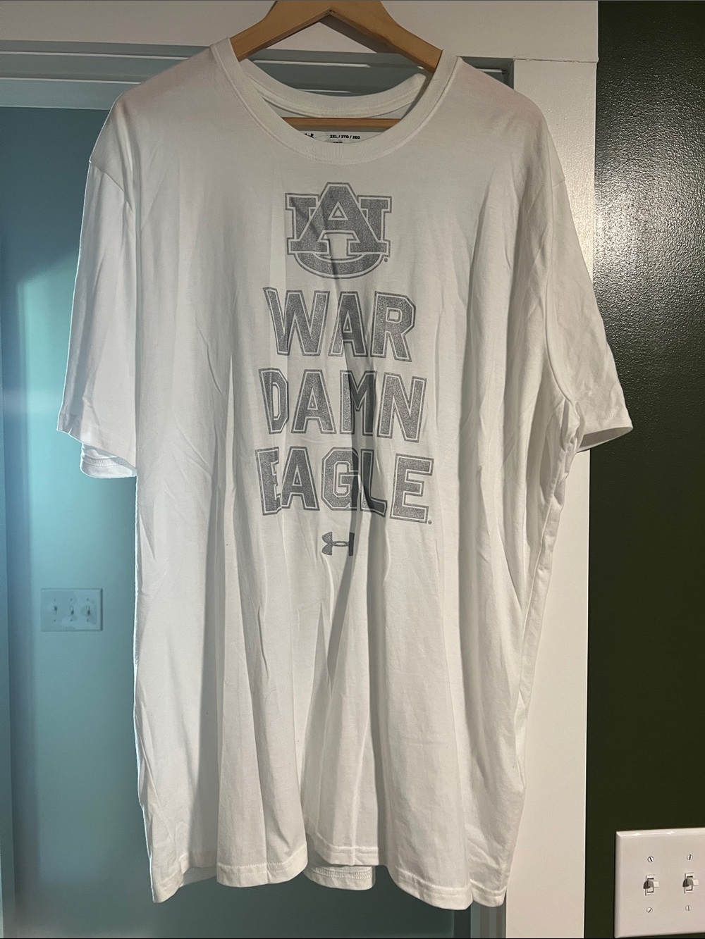 Under Armour White Auburn 'War Damn Eagle' Short Sleeve Tee